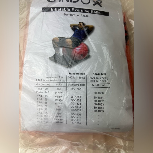 CanDo Inflatable Exercise Ball - Picture 3 of 8
